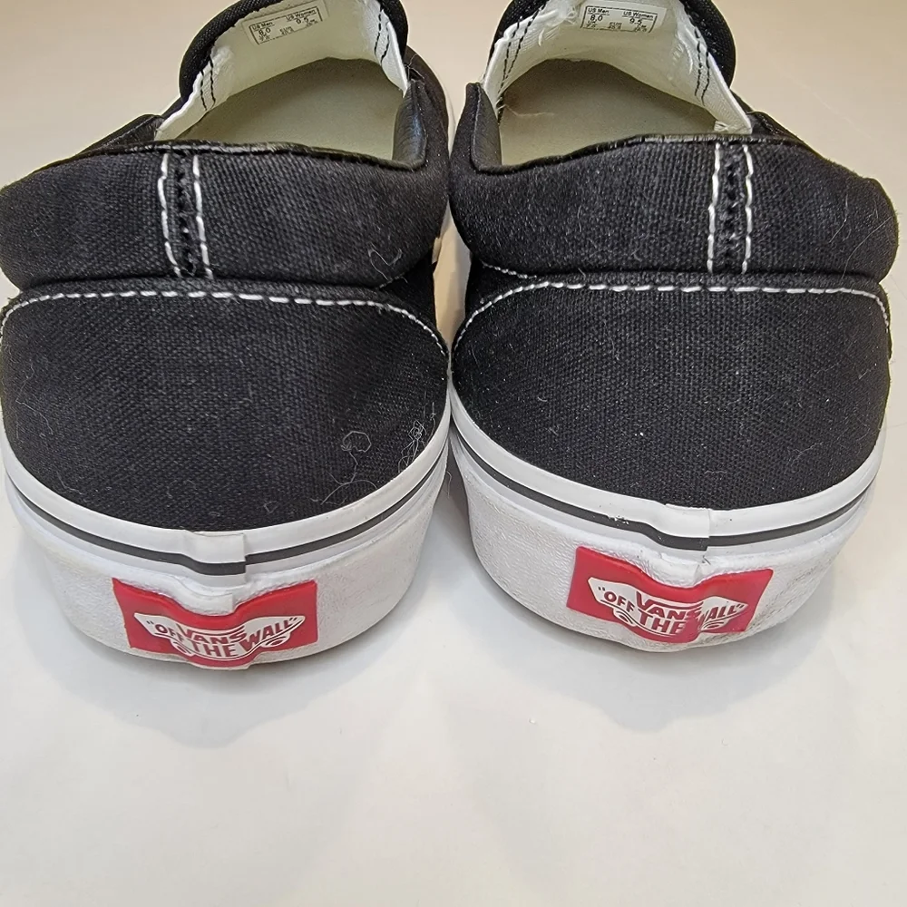 Vans Off The Wall Black & White Slip On Sneaker Size Men's 8 (Women's 9.5) - Picture 4 of 13
